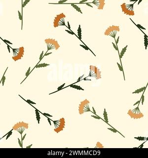 Boho Tiny Flowers Pattern Background Stock Photo