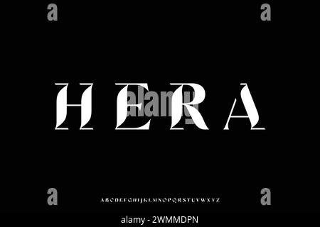 Unique decorative serif alphabet display font vector. Abstract elegant typeface Stock Vector