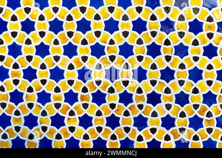 background with oriental ornaments. yellow and blue mosaic Stock Photo