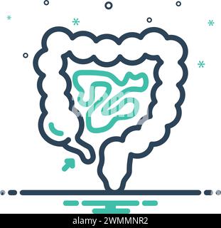 Icon for appendix,intestine Stock Vector