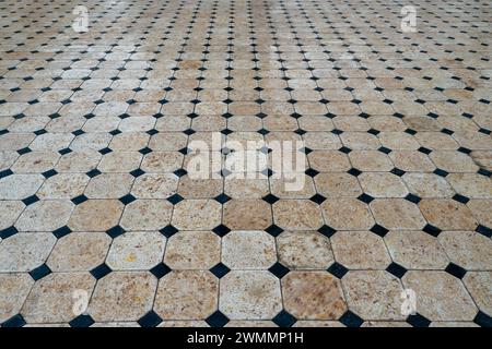 Marble floor tile pattern. Pavement on the street Stock Photo