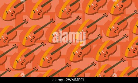 Art illustration icon logo music tools design concept symbol of violin Stock Vector