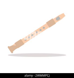 Art illustration icon logo music tools design concept symbol of flute Stock Vector