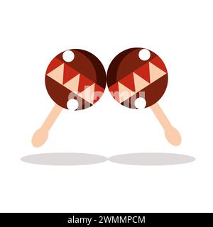 Art illustration icon logo music tools design concept symbol of rumba Stock Vector