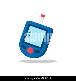 Art Illustration Design Concept Symbol Logo Icon Tools Medical clinic Health Care Of Glucometer Stock Vector