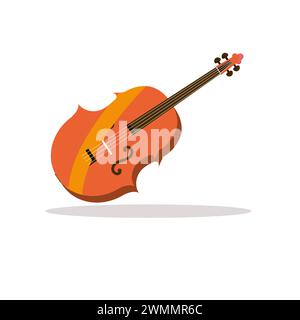 Art illustration icon logo music tools design concept symbol of violin Stock Vector
