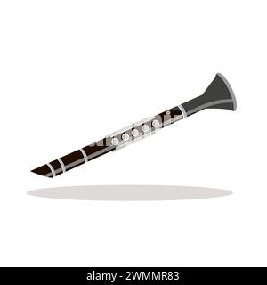 Art illustration icon logo music tools design concept symbol of clarinet Stock Vector