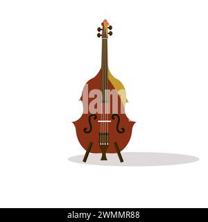 Art illustration icon logo music tools design concept symbol of violin Stock Vector