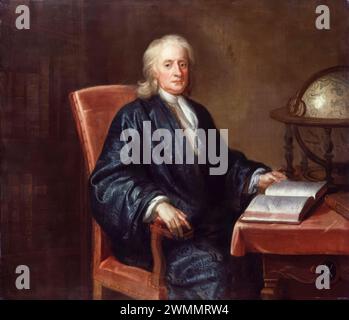 Sir Isaac Newton (1642-1726/27), portrait painting in oil on canvas by the workshop of Enoch Seeman, 1726-1730 Stock Photo