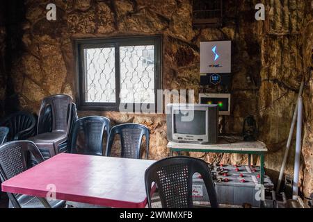 Syria, inn restaurant on the Ein Hlakin pass Stock Photo