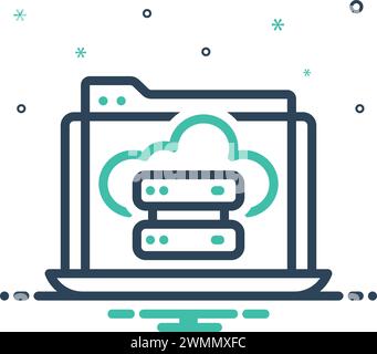 Icon for hosted,cloud Stock Vector