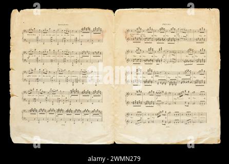 Sheet music 'La Serenade'  by composer Franz Schubert. Stock Photo