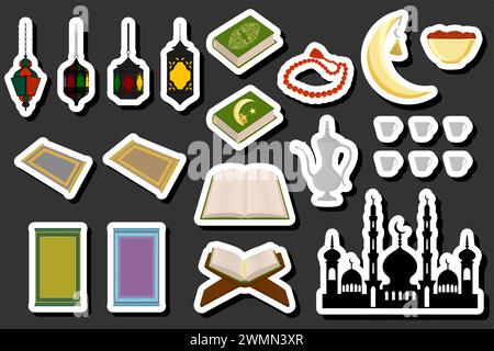 Beautiful color illustration on theme of celebrating annual holiday Ramadan Stock Vector