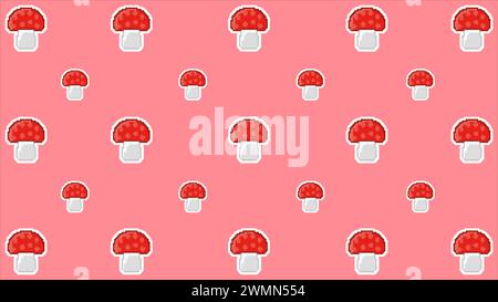 art illustration draw artwork background pixel character icon symbol design concept set of mushroom Stock Vector