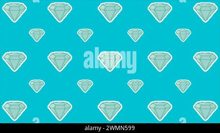 art illustration draw artwork background pixel character icon symbol design concept set of diamond Stock Vector