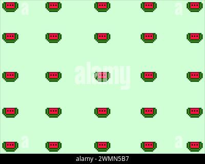 art illustration draw artwork background pixel character icon symbol design pattern fruits concept set of watermelon Stock Vector