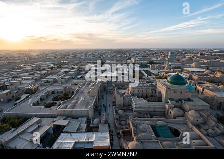 Aerial View to the Panorama of the Old City, Ichan Kala Stock Photo