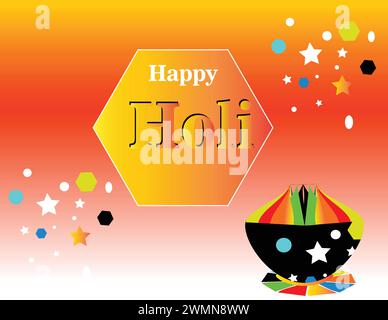 Holi Card Celebration for Greeting Indian Festival Stock Vector