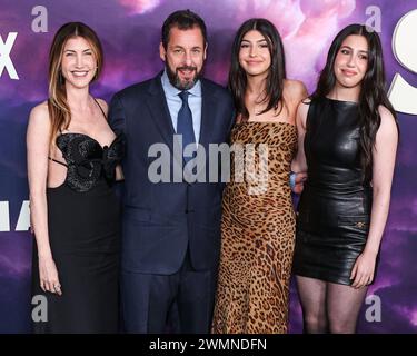 HOLLYWOOD, LOS ANGELES, CALIFORNIA, USA - FEBRUARY 26: Jackie Sandler, Adam Sandler, Sunny Sandler and Sadie Sandler arrive at the Los Angeles Special Screening Of Netflix's 'Spaceman' held at The Egyptian Theatre Hollywood on February 26, 2024 in Hollywood, Los Angeles, California, United States. (Photo by Xavier Collin/Image Press Agency) Stock Photo