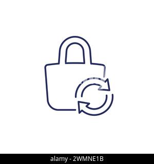 Return policy line icon on white Stock Vector