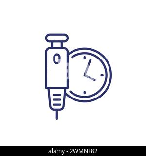 insulin injection time line icon Stock Vector