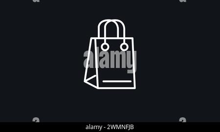 Shopping Bag Icon. Vector isolated linear illustration Stock Vector