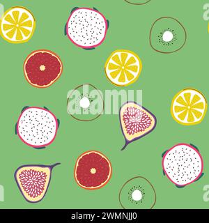 Citrus Slices Vibrant Pattern Stock Vector