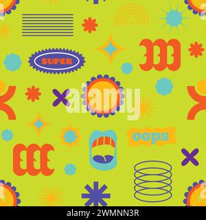 Vibrant Comic Elements Seamless Pattern Stock Vector