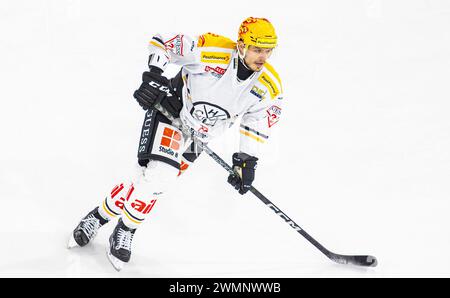 EHC Kloten - HC Lugano, Stimo Arena, National League NL, Regular Season: #97 Calvin Thürkauf, Stürmer und Topskorer HC Lugano. (Kloten, Schweiz, 24.02 Stock Photo