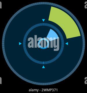 circle hud radar futuristic technology display Stock Photo