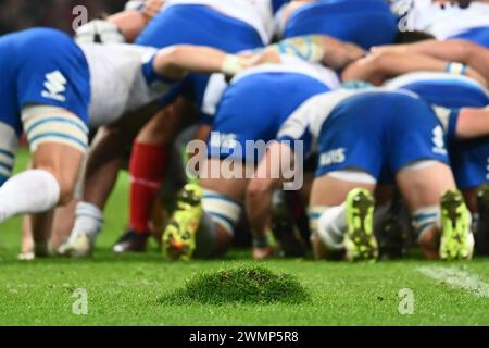 Lille, France. 25th Feb, 2024. © Julien Mattia/Le Pictorium/MAXPPP - Lille 25/02/2024 Julien Mattia/Le Pictorium - 25/02/2024 - France/Nord (Departement)/Lille - tournoi des 6 Nations 2024 entre Le XV de France et l'Italie au Stade Pierre Maurroy, (Lille), le 25 Fevrier 2024 - Valeurs ACtuelles out, JDD out, No JDD, RUSSIA OUT, NO RUSSIA #norussia/25/02/2024 - France/Nord (region)/Lille - 6 Nations 2024 tournament between Le XV de France and Italy at Stade Pierre Maurroy, (Lille), February 25, 2024 Credit: MAXPPP/Alamy Live News Stock Photo