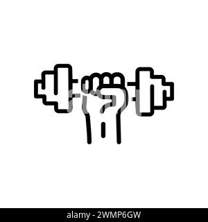 Exercise icon. Stroke outline style. Line vector. Isolate on white background. Stock Vector