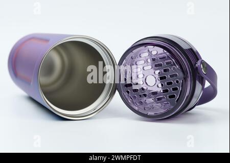 Inside of open shaker bottle isolated on white studio background Stock Photo