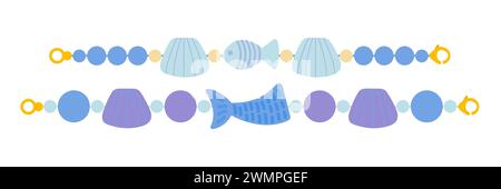 Mermaid beaded bracelets Stock Vector