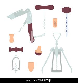 Different corkscrews Stock Vector