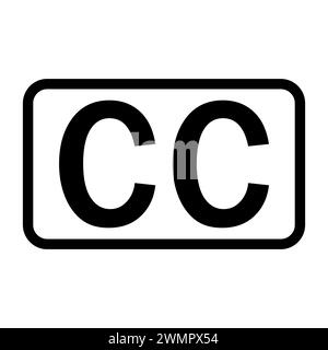 Closed captioning icon. Vector illustration isolated on white background Stock Vector