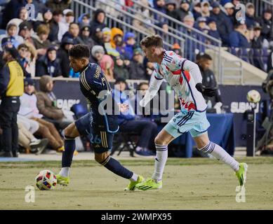 CHESTER, PA, USA - FEBRUARY 24, 2024 - MLS Match between Philadelphia Union & Chicago Fire FC (Photo by Paul J. Froggatt/FamousPixs/Alamy Stock Photo) Stock Photo