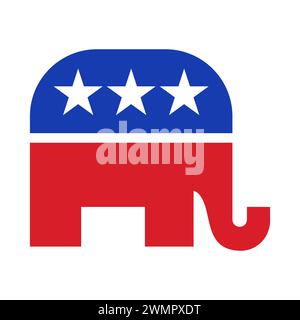 Republican elephant with American USA stars. Vector illustration, EPS10 Stock Vector