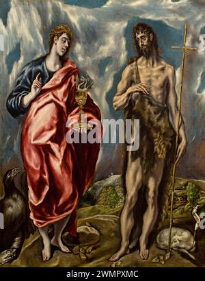 El Greco - San Juan Bautista y san Juan Evangelista (1600 10) Stock Photo