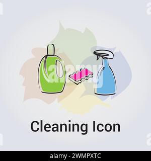 Cleaning Products Icon Design Single Isolated Logo Design Brand Corporate Identity Various Colors Editable Template Vector Illustration Brand Stock Vector