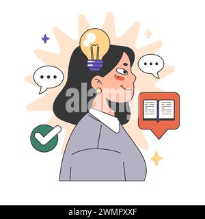 Training workshop. Interactive training process. Professional development. Increasing of business competences and skills. Flat vector illustration Stock Vector