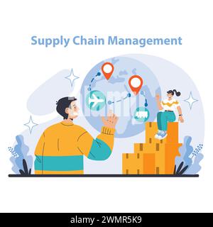 Export-import management concept. Detailed depiction of export-import ...