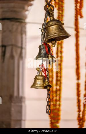 Temple bells at a Hindu temple in Varanasi, India Stock Photo