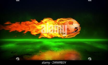 Soccer Ball Flaming. Stock Photo