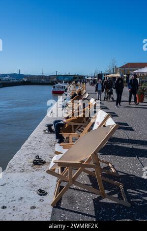 Lisbon Cruise Port - Jardim do Tabaco Quay, Lisbon, Portugal Stock Photo