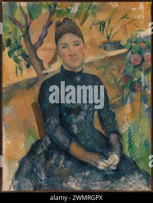 Madame Cézanne (Hortense Fiquet, 1850–1922) in the Conservatory Paul Cézanne French 1891 Stock Photo