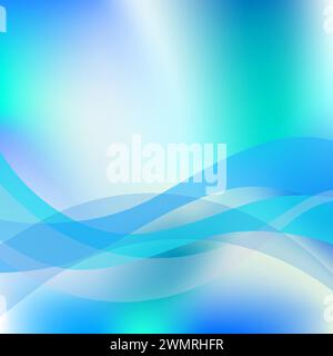 Carribean ocean blue waves abstract background with copy space Stock Vector
