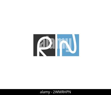 creative letter RN logo design vector template Stock Vector
