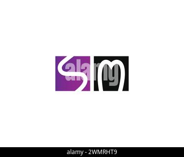 creative letter SM logo design vector template Stock Vector