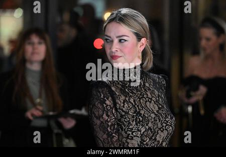 Munich, Germany. 27th Feb, 2024. Actress Laura Osswald stands on the white carpet at the gala for the Best Brands Awards 2024, Hotel 'Bayerischer Hof'. Credit: Felix Hörhager/dpa/Alamy Live News Stock Photo